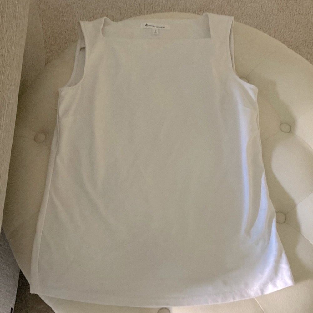 Brooks Brothers White Sleeveless Top